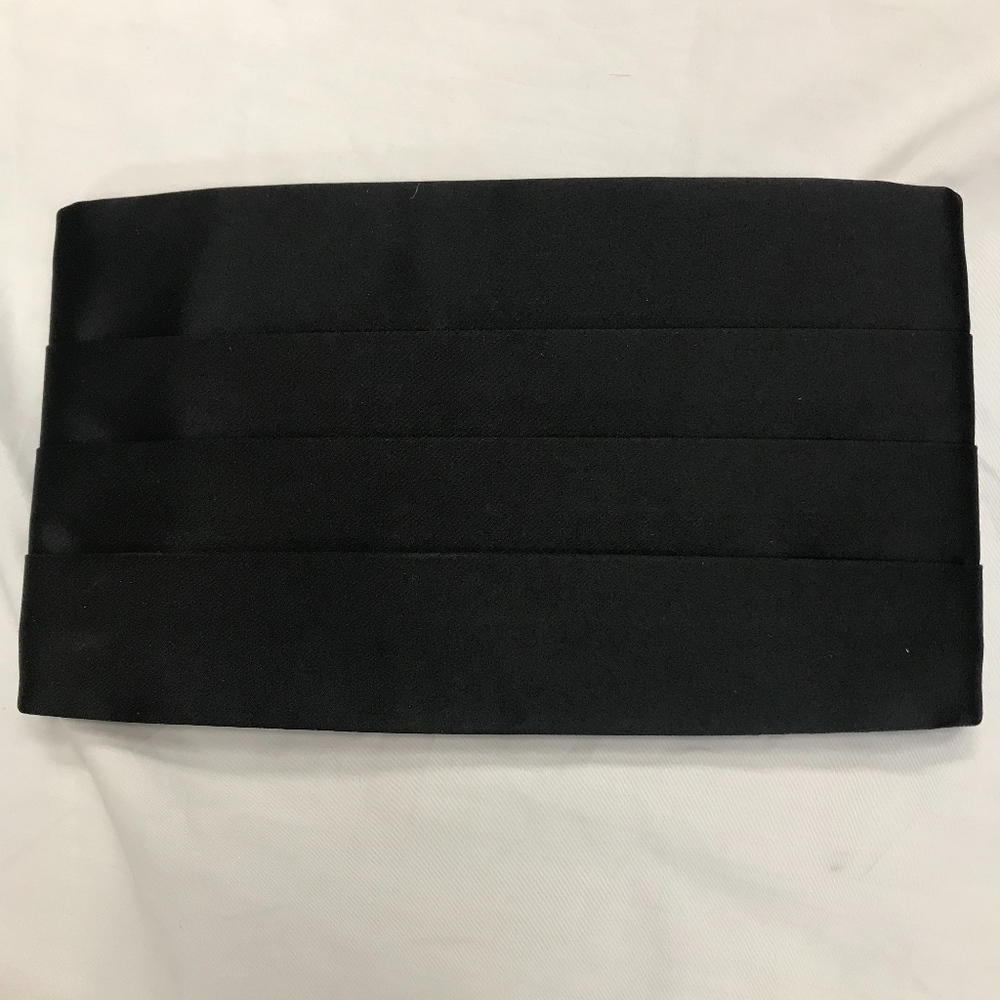 Black Satin Pleated Cummerbund